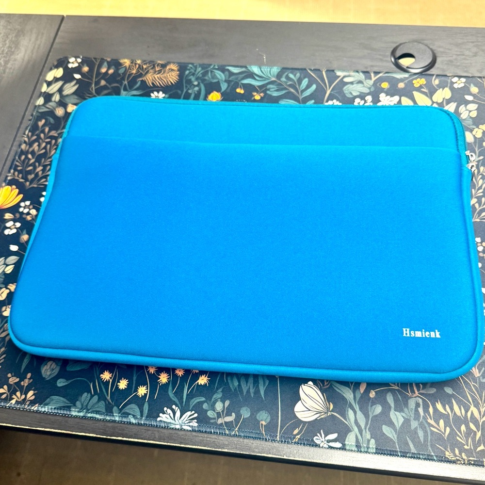 Hsmienk Teal Laptop Case Neoprene Padded Laptop Sleeve Zip Case
